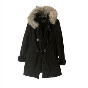 Fleet Street Faux Fur Black Coat- Size Small- Cute and You Will Stay WARM!